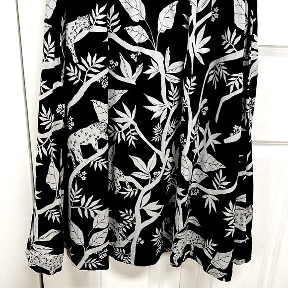 Talbots Black Gray Floral Print Sleeveless Pocket Dress Size 8 - Picture 6 of 8